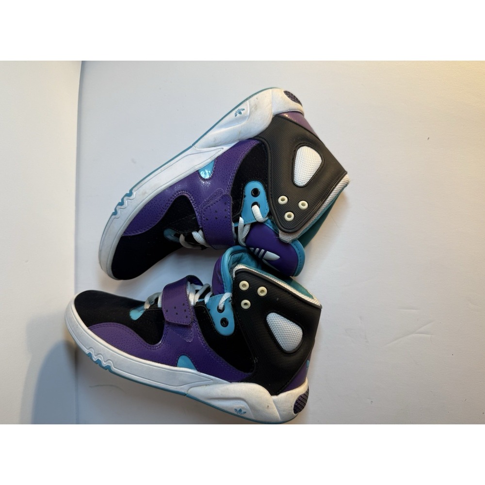 Adidas Women's Hi top Sneakers Size 6 Art G48492 Black/Purple/Teal